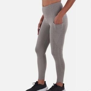 Member's Mark Ladies Everyday Gray Perforated Hi Rise Ankle Leggings Size Large